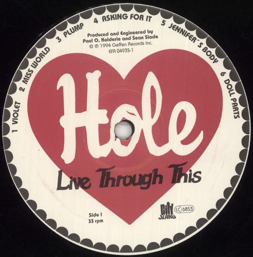 Hole Live Through This German vinyl LP album (LP record) (742243)